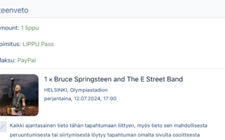 Bruce Springsteen and The E Street Band 12.7.2024 Lippu
