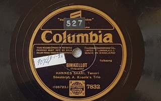 Savikiekko 1928 - Hannes Saari - Columbia 7832