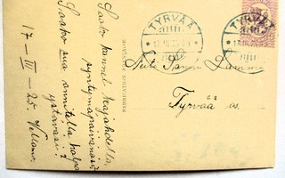 1925 Tyrvää sinivihreä paikalliskortilla