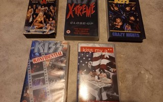 KISS VHS videot 20€ kpl Kaikki 90€