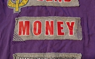 S / M Tyttöjen paita * Upeata koristelua " send money mom! *