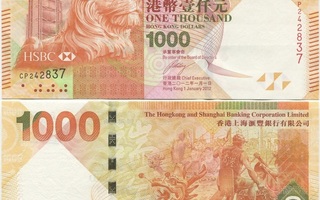 Hong Kong HSBC 1000 Dollars 2012 (P-216b) UNC