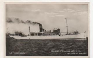s/s  ARCTURUS,  Finlands Steamship v vanha kulkematon postik