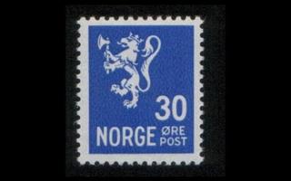 Norja 186 ** Leijonatyyppi III vesil. 30 öre (1937)