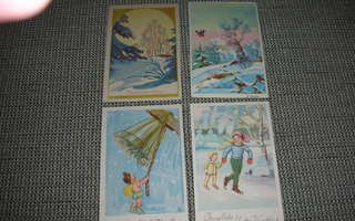 vanhoja uudenvuodenkortteja 40-50-luku