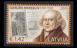 Latvia 1088 ** Kirjailija Garlieb Merkel (2019)