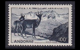 Andorra Fr 141 ** Pyreneittengemssi 100 Fr (1944)