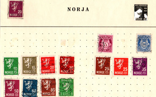 Vanhoja norjalaisia postimerkkejä