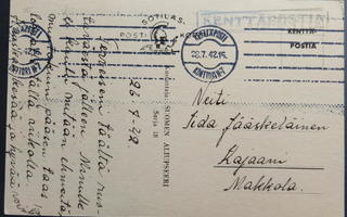 Kenttäpostikortti 1942, kuvallinen, Kpk 7-Kajaani