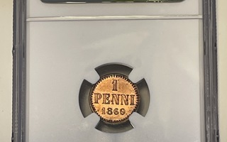 1 penni 1869 / 6 NGC UNC Details