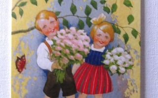 Rudolf Koivu: Lapset kukkakimppuineen