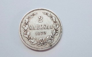 2 Markkaa 1872 Hopeaa