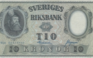 (B0029) SWEDEN, 1954. 10 Kronor. P-43b. UNC