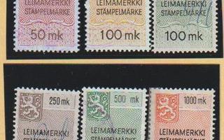 Leimamerkit 1963 50 mk - 1000 mk (LaPe 2004: 78 EUR)
