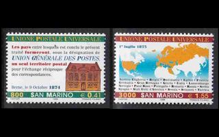 San Marino 1836-7 ** UPU 125v (1999)