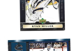 2 X RYAN MILLER (mv) - VANCOUVER / BUFFALO - erkkareita