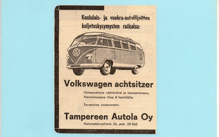 Volkswagen pienoisbussi - vanha lehtimainos A5 laminoitu