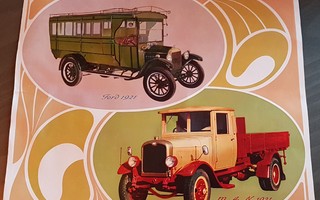 Vanha auto juliste FORD 1921 JA M.A.N. 1921