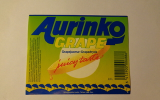 Etiketti - Aurinko Grape 1 L, Oy Mallasjuoma