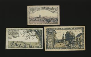 Itävalta Notgeld 10, 20, 50 Heller, Muenzbach 1920