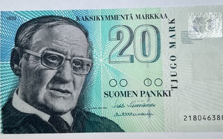 20 markkaa 1993 Litt. A