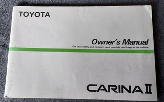Toyota Carina 2 Owner's manual 1986 ohjekirja