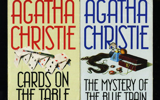 2 x  Agatha Christie,Hercule Poirot Cards on..& M.Blue Train