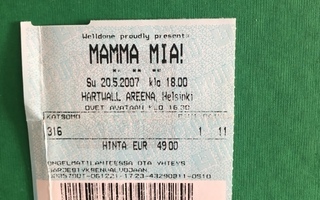 Pääsylippu: Mamma Mia!. Helsinki.2007.