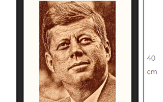 John F. Kennedy JFK taidetaulu kehystettynä