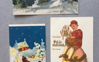 Pikkukortit 3kpl, 1920-30 luvuilta