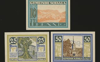 Saksa 10, 25, 50 Pfennig, Schaala 1921