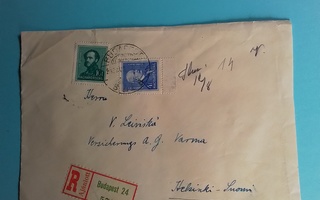 Postilähetyskuori Budapestistä- Suomeen 1939 *kts*
