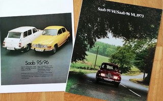 1973 Saab 96 / 95 esite - 12 sivua - KUIN UUSI