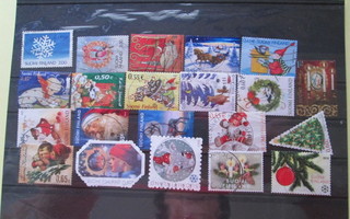 Suomalaisia Joulu postimerkkejä 21 kpl