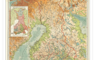 Suomen kartta 1942 juliste koko A4