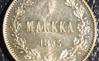 1 Markka 1893 Hopeaa, kl 8
