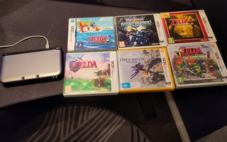 Nintendo 3ds XL + 6 peliä