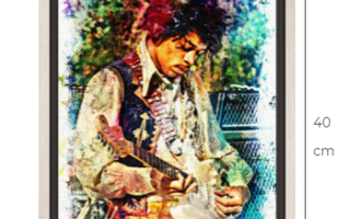 Jimi Hendrix canvastaulu 30 cm x 40 cm + kehys