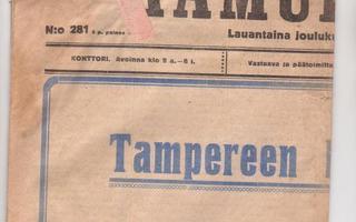 Aamulehti 05.12.1925, pääosin vaaleista, heikkokuntoinen.