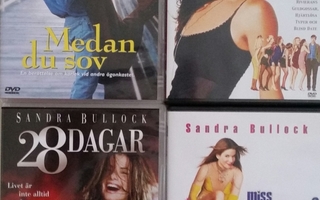 4 Kpl Sandra Bullock Elokuvia -DVD.suomitekstein