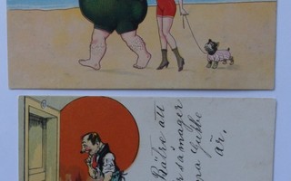 2 kpl Humoristisia postikortteja