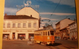 Turku, raitiovaunu Kauppatorilla, Klubi-mainos 1959, ei p.
