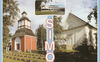 SIMO : Kirkko ja tapuli, kunnantalo.  Ei kulk.