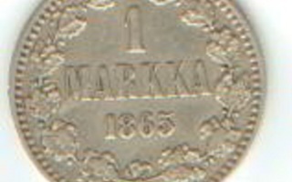 Suomi 1 mk 1865 Ag