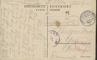Kp nro 4 kp-kortti Tanskaan 12.12.1941