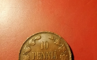 10  penniä  1914   Copper/Kupari *