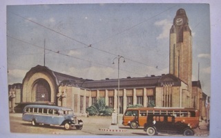 Postikortti Rautatie Asema Helsinki 1938 Olympia 1940 Leima
