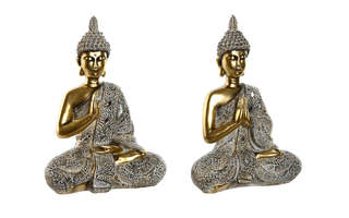 Koristehahmo Home ESPRIT Beige Kullattu Buddha I