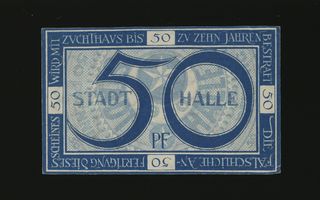 Saksa Notgeld 50 Pfennig, Halle 1920