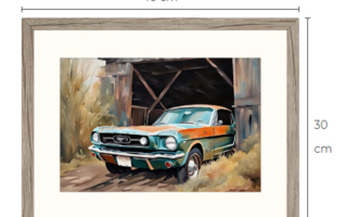 Taulu Latolöytö Ford Mustang 30 cm x 40 cm kehyksineen